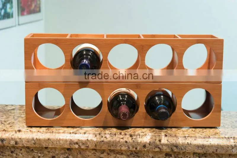 Bamboo Stackable Wine Rack