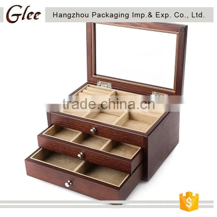Luxurious beautiful latest style custom made packing wooden jewelry box