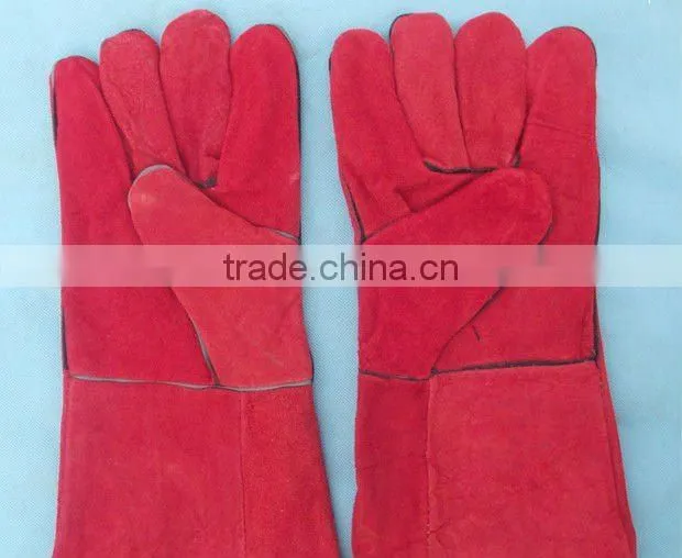 westem cow leather working safety gloves good manufacture