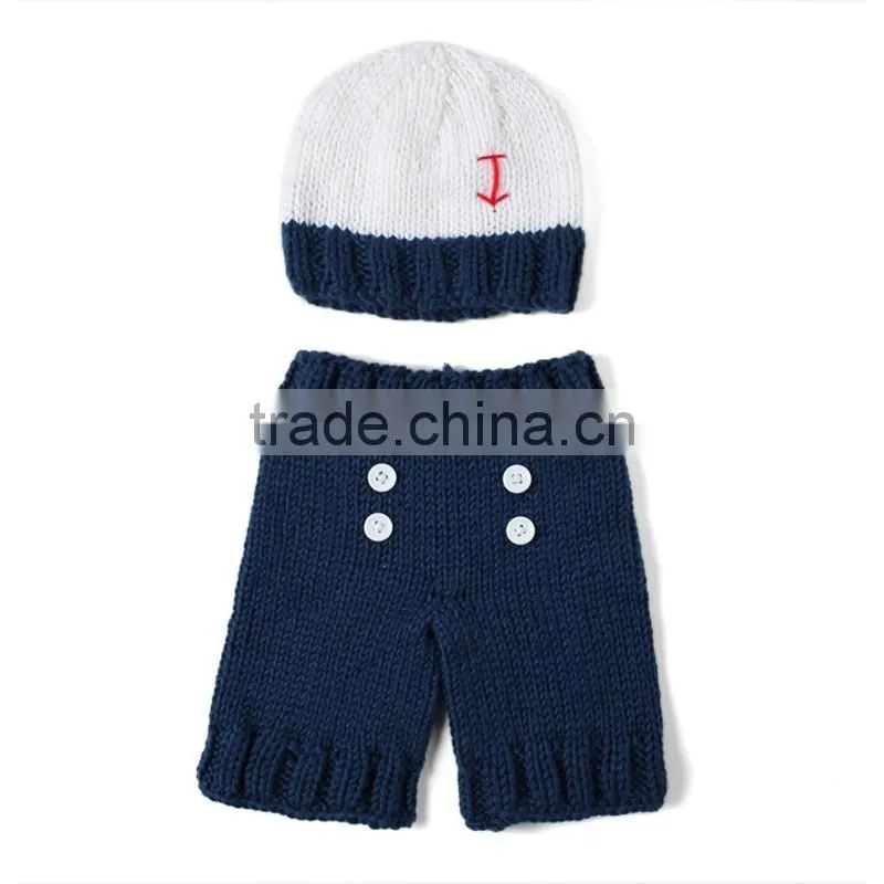 Newborn baby knitted crochet costume sets photo photography prop LBP20160218-24