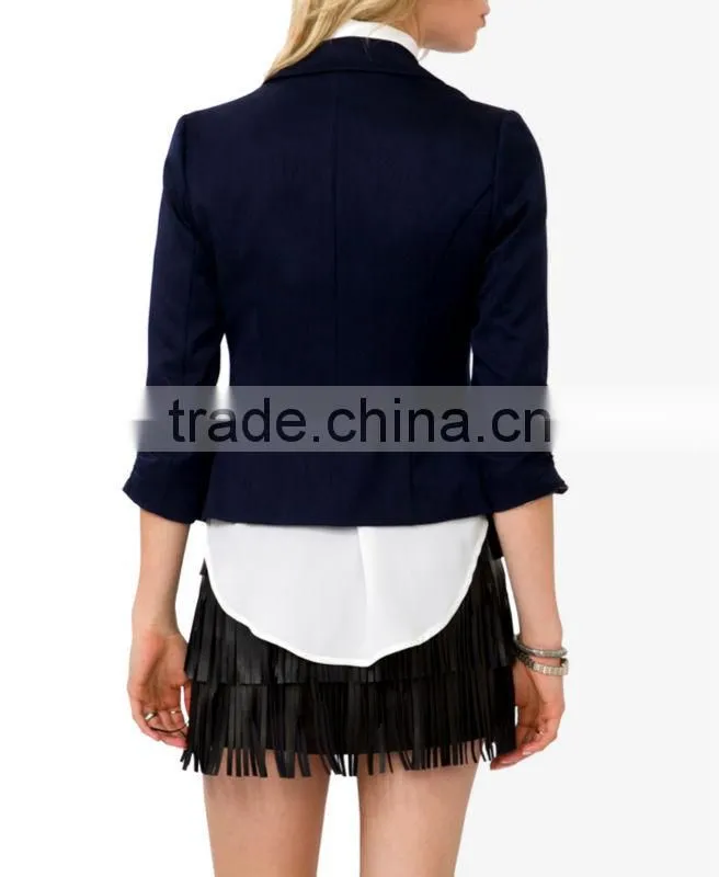 Ruched 3/4 Sleeve Blazer