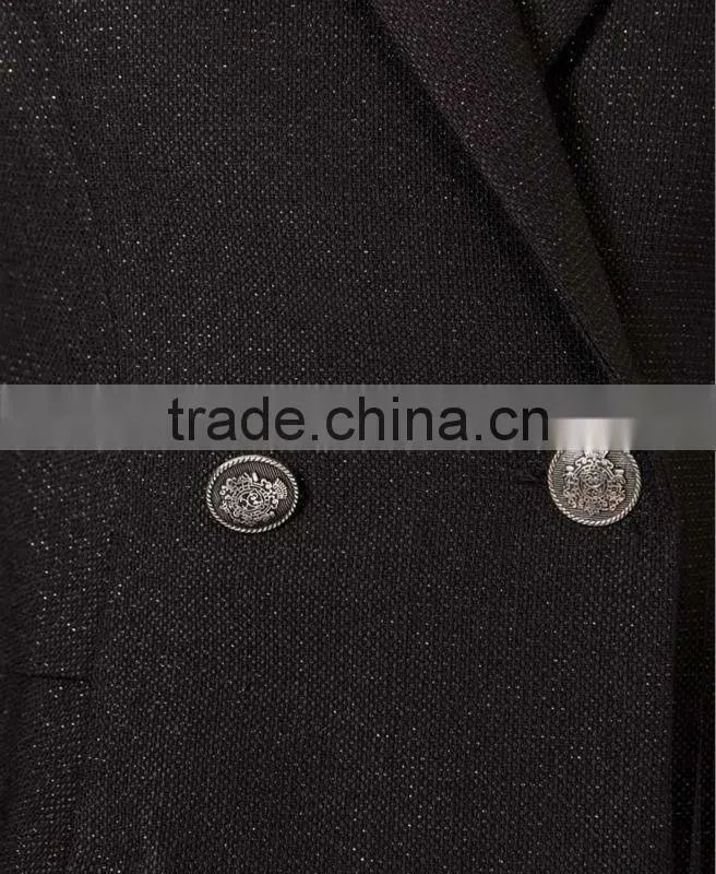 Crest Button Metallic Blazer