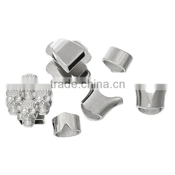 Hook Clasps For Leather Rope Bracelet Skull Halloween Silver Tone 25mm x20mm 17mm x15mm 12mm x9mm