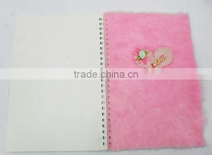 novel custom cartoon plush cover notebook diary