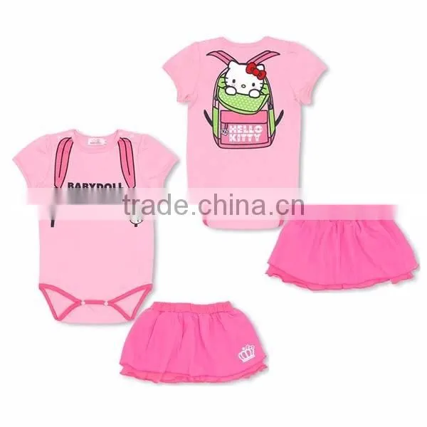 2016 summer 2pcs navy style miniskirt jumpsuit baby girl romper
