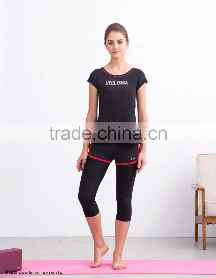 Hot sale sporty yoga girls short sleeve tops