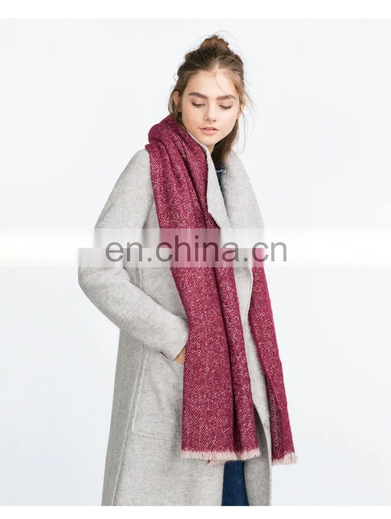 Ladies Winter Warm Scarf Zigzag Twill Long Cashmere Scarf