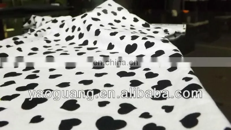 Black white print jersey spandex fabric