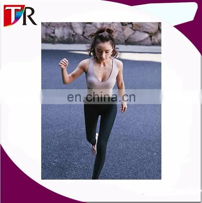 Women's Fashion 92% Polyester 8% Spandex Black Sport Leggings In Fitness