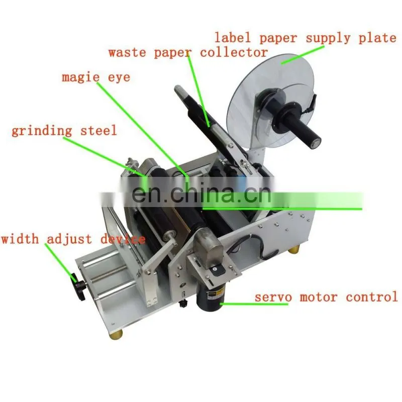 HIG servo motor economy wet glue round bottle label attaching machine