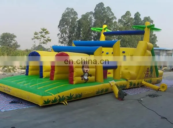 Commercial grade inflatable Jungle obstacle course for sale