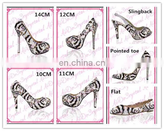 Aidocrystal classic pattern crystal high heel,new style italian shoes