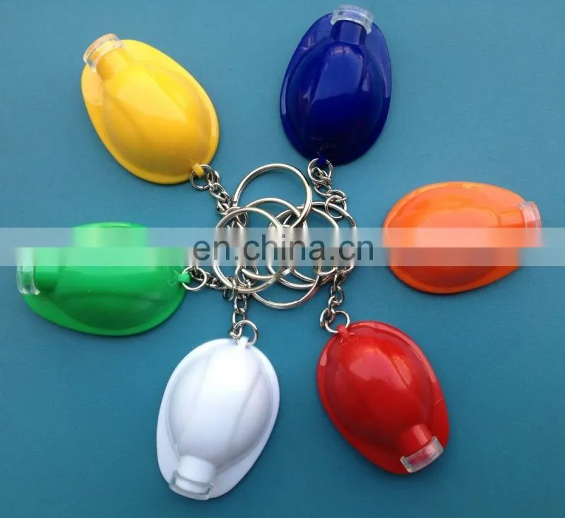 MCH-2273 New arrival wholesale cheap hlemet safely hat keychain helmet safely LED hat keychain