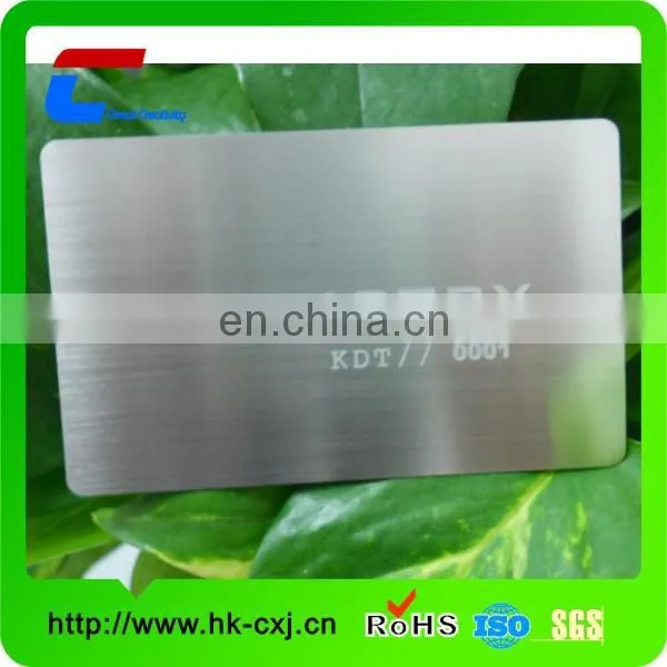 die cut metal business card with brush
