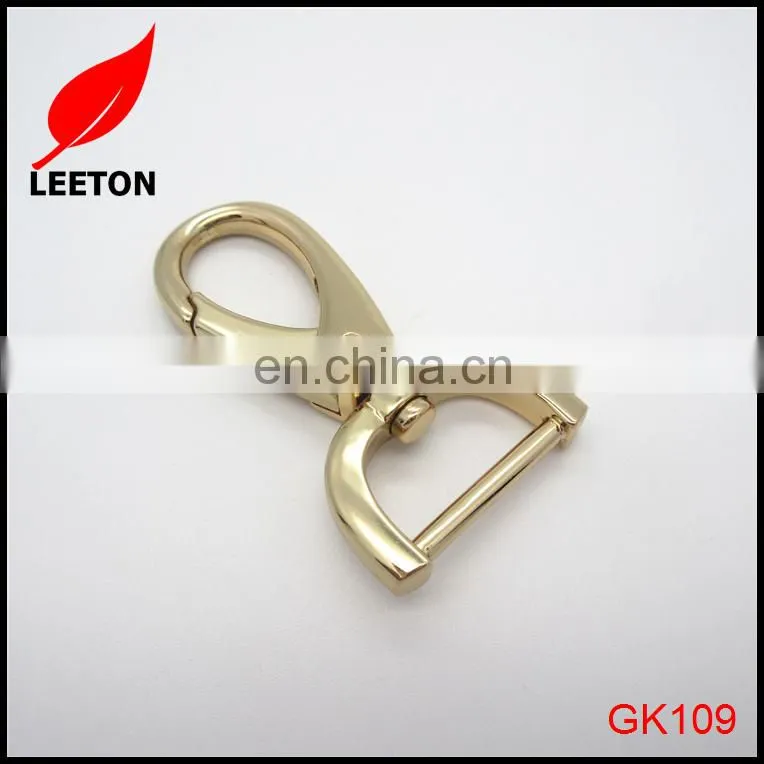 High quality light gold 20mm D eye swivel snap hook for bag