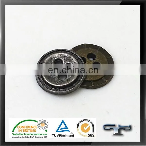Zinc alloy four hole old design metal button