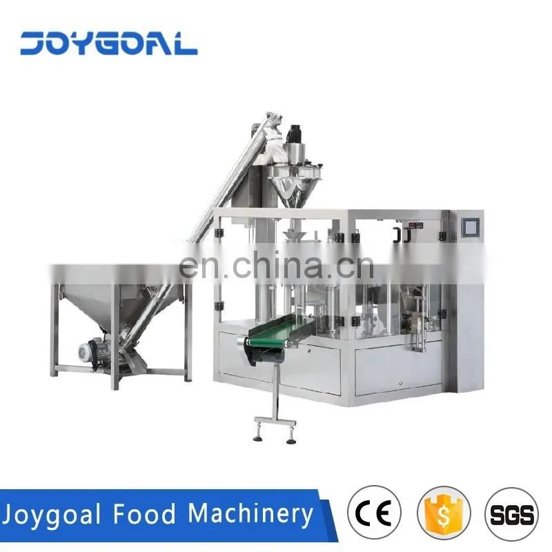 JOYGOAL high quality automatic rotary plastic bag pouch filling sealing packing machine for liquid powder or granule