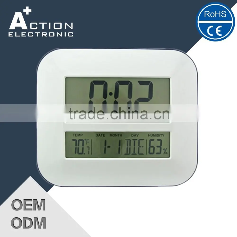 Digital Temperature LCD Wall Clock