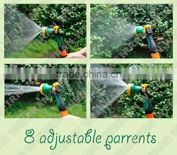 (84706) Garden watering tool hose end sprayer, 8 patterns aluminum TPR covered 16'' water wand