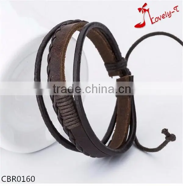 smart cute fashion cheaper lovers knit thin leather bracelet