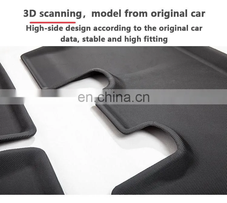 2021 style 3D floor mats for tesla model y car parts easy to wash