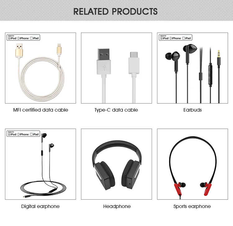Factory MFI Certified USB Data Chargering Cable For iPhone