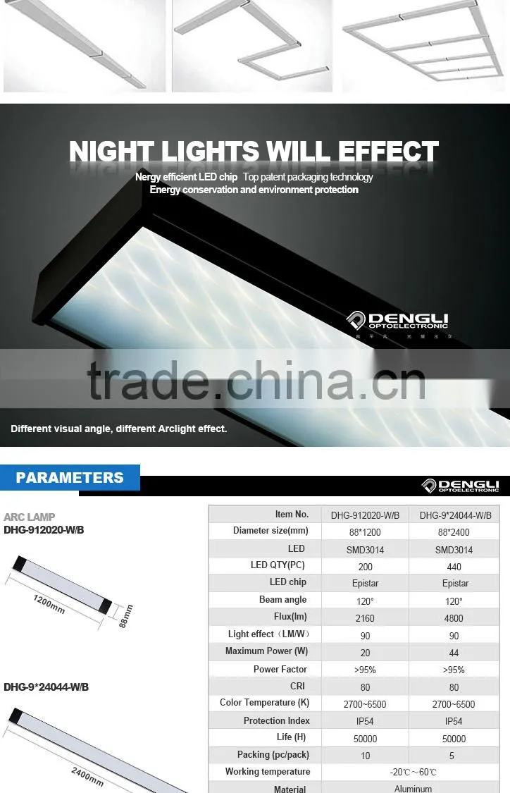 90x1200mm free stitching hanging led linear pendant light for dinning room living room