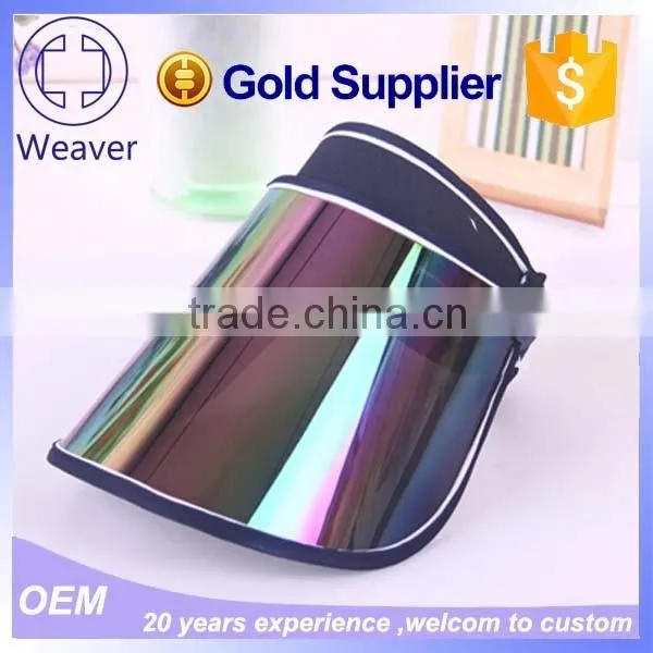 2016 Summer Plastic Visor PVC Sunvisor UV-resistance plastic visor Hat/Cap With Stock