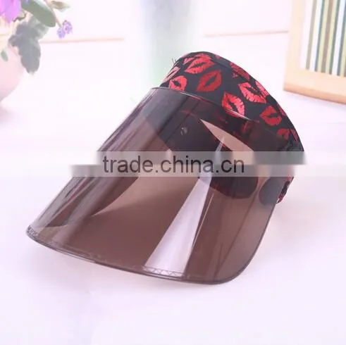 2016 Summer Plastic Visor PVC Sunvisor UV-resistance plastic visor Hat/Cap With Stock