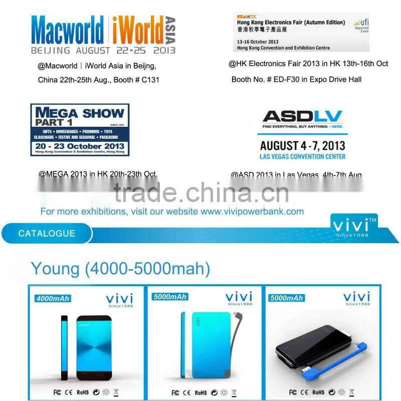 8000mah power bank with Dual USB Micro USB ap 8pin