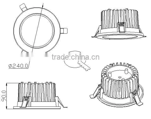 2600lm led downlight