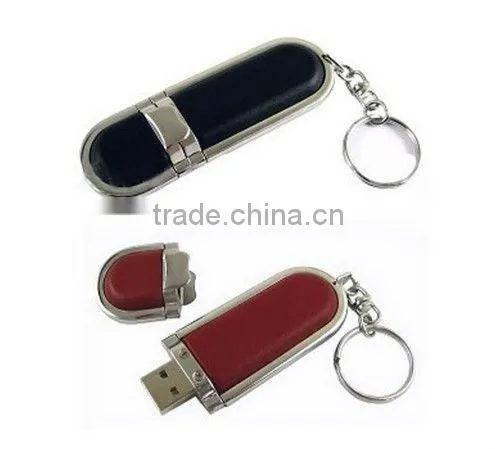 Fashional Leather USB flash drive with gift box for business gift