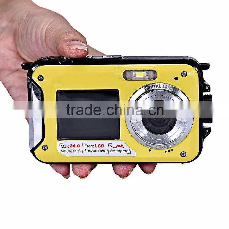 max 24MP/20mp dual display waterproof camera, HD1080p video camera