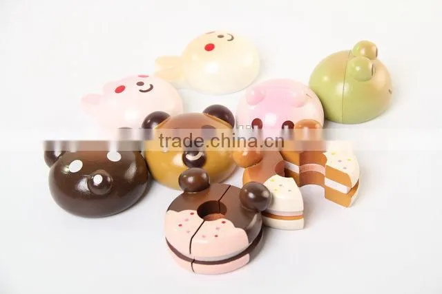 Wooden animal bread, kids kitchen toy for mother garden