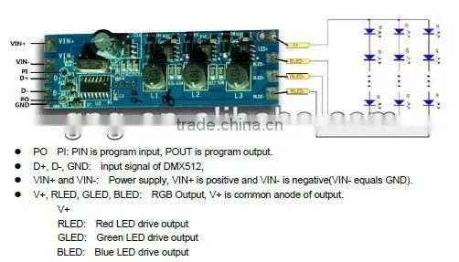 350mA/700mA RGB constant current PWM dimmer led decoder