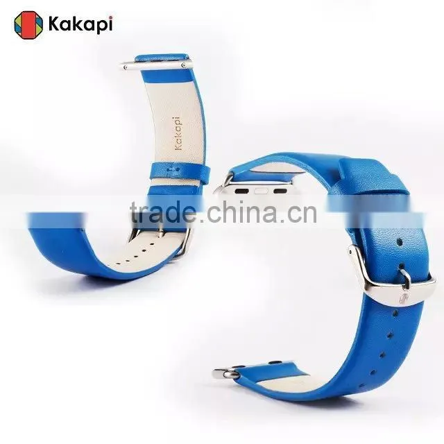 Kakapi One Buckle Smooth Leather Watch Band Wrist Strap With Watchband Converter For 42MM Apple Watch MT-3911