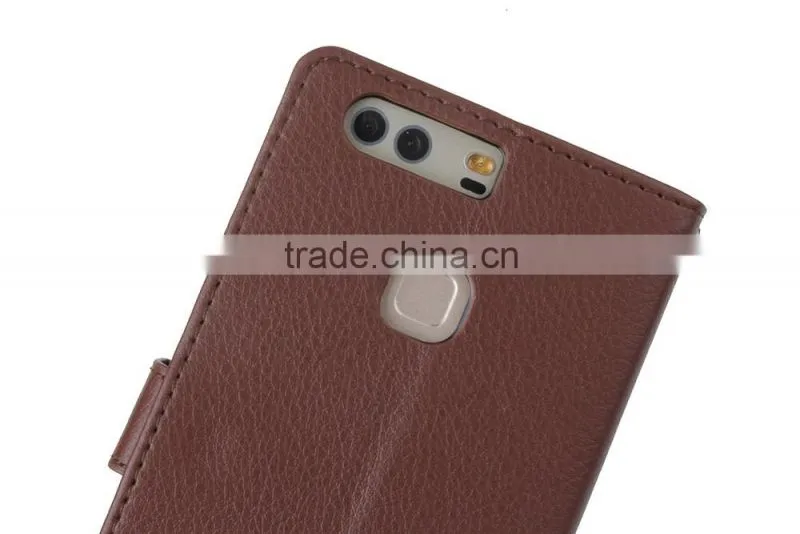 Original with card slot MMT Litchi Grain wallet leather flip case for Huawei P9 plus photo frame holder leather PU case