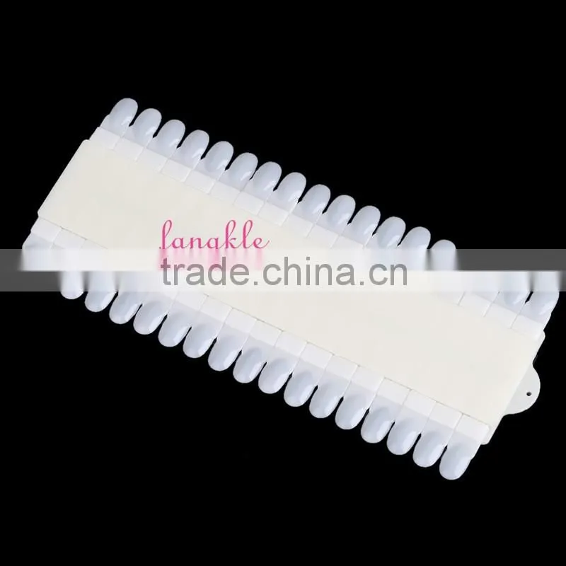 Hot selling nail practice display tools plastic natural clear square dmountable 36tips nail color chart