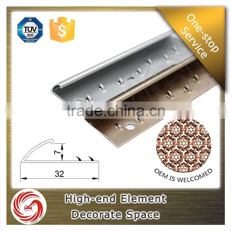 Elegant shape carpet cover strips laminate square edge trim carpet edge trim