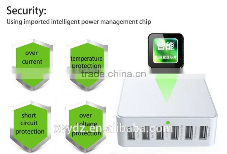 Bank Transfer Available 6.5A 6 Port Cheap Wall USB Charger for iPhone 5/6