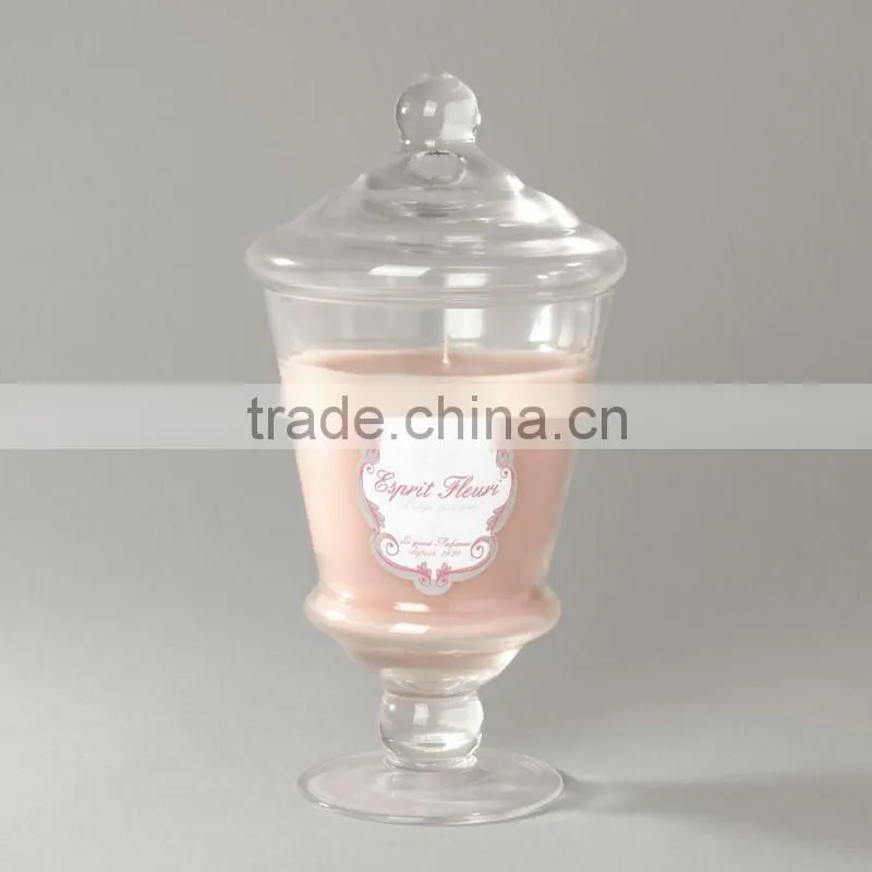Heritage pink candy jar candle, candle glass