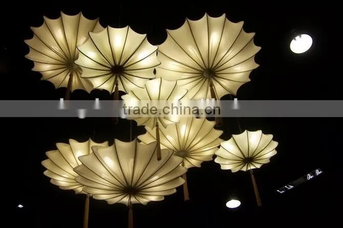 Chinese antique style hotel fabric drop lightings