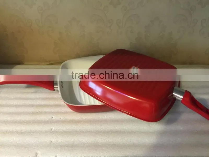 Aluminum Pressed/ Forged Ceramic Coating Roasting Pan Non Stick Frying Pan