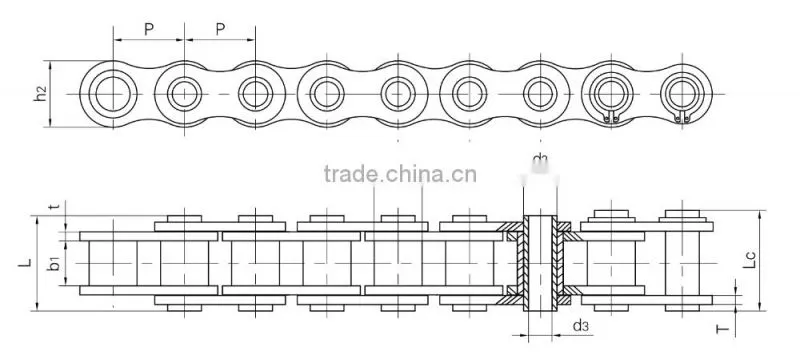 Factory price stainless steel hollow pin roller chain