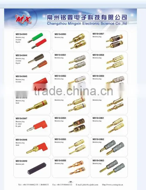 China Supplier High Quality Copper Banana Plugs, Custom Banana Plug connector
