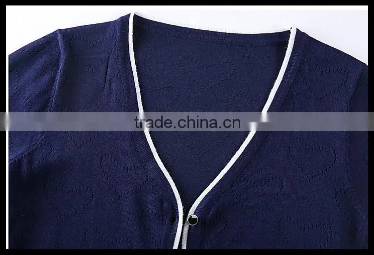 Alibaba China whloesale Lady V-neck preppy style sweater cardigan korean modern fashion