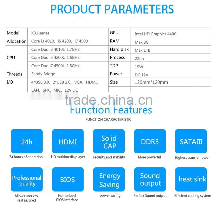 Wholesale Mini PC Computer Industrial motherboard Single Board Computer X31-4500u Support Win7/XP/Win 8