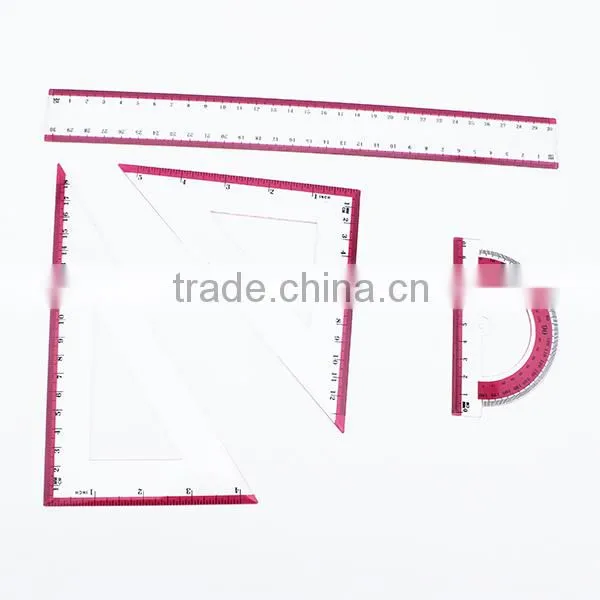 Factory Sale 30cm StationeryTriangle Protractor Ruler Set In Stock