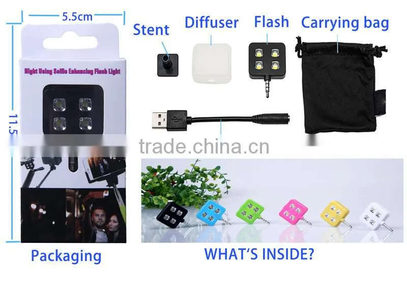 For iphone 6 samung IBLAZR flashing mini led video light Enhan Mini portable led flash light , selfie flash led
