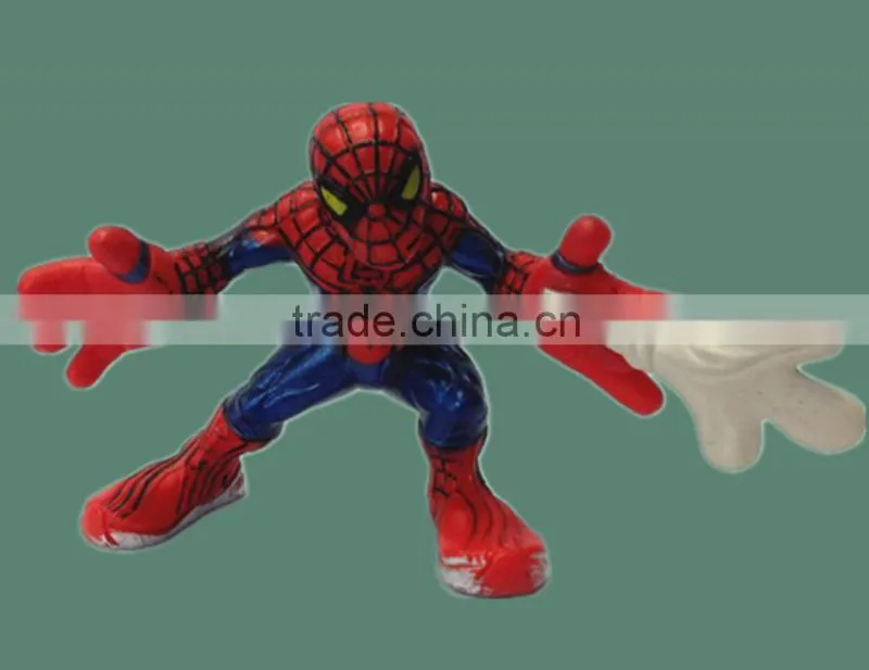mini plastic spiderman figurine, cartoon character toy